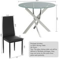 thumbnail image 2 of Round Dining Table Set for 4, 5-Piece Modern Tempered Glass Table with 4 Black Chairs - Compact Design for Kitchen/Living Room/Dining Room, 2 of 6
