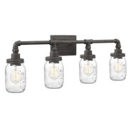 Squire 4-Light Rustic Black Vanity Light