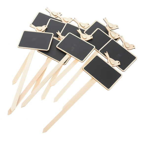 20 Pcs Bird Flower Chalkboard Mini Signs with Stand Hanging Chalkboards Black