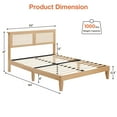 thumbnail image 4 of TROPOW Full Size Bed Frame,with Natural Rattan Headboard, Platform Bed Frame Queen Size with Storage Headboard, Mattress Foundation, Noise-Free, No Box Spring Needed, 4 of 8