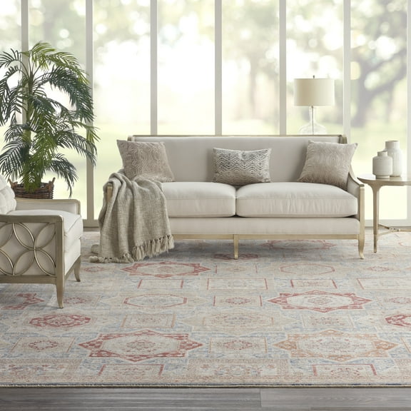 Nourison Enchanting Home Farmhouse & Country Blue/Multicolor 10' x 13' Area Rug, (10x13)