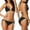 Black, variant on Prolriy Bikini Sets for Women Solid Color Lace Up Bikini Two Piece Swimsuit Womens Swimsuits Black L