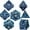Blue, variant on Hollow Metal DND Dice Set - Blue, D4 D8 D10 D12 D20