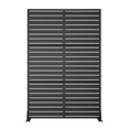 thumbnail image 5 of MAYEERTY 72*47" Outdoor Black Metal Freestanding Privacy Panel Screen, Wide Folding Louvered Pattern, 5 of 6