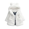 thumbnail image 3 of FAIWAD Toddler Girls Winter Fleece Plush Coat Kids Hooded Fuzzy Thicken Warm Outwear Jackets, 3 of 5