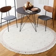 thumbnail image 2 of SAFAVIEH Easy Care Leptis Polka Dot Cotton Machine Washable Area Rug, Ivory/Pink, 6' x 6' Round, 2 of 11