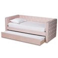 thumbnail image 4 of Baxton Studio Larkin Rose Velours Rembourré Lit de Repos Double Taille avec Gigogne, 4 of 11