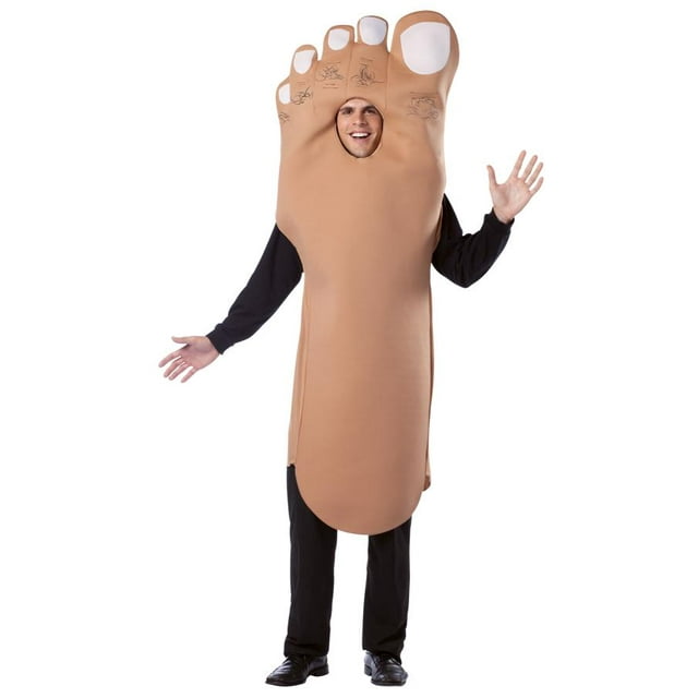 BIG FOOT Adulte-GC6322 costume Présentant une Tunique de Pied en polyfoam Beige Faite de 100 % polyester. la Tunique Est Conçue pour Ressembler à un Grand Pied avec des Découpes d'Orteils et des Détails Imprimés, Idéale pour les costumes d'Halloween pour Adultes Ou les Événements Amusants des Fêtes. Elle Peut Être Rembourrée de Papier pour une Apparence Plus Fournie.