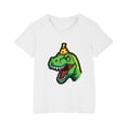thumbnail image 5 of RXIRUCGD T-shirt en Coton pour Enfants Garçons Filles Mode Mignon Col Rond Imprimé Tee Manches Courtes (Blanc, Taille : 4 Ans), 5 of 5