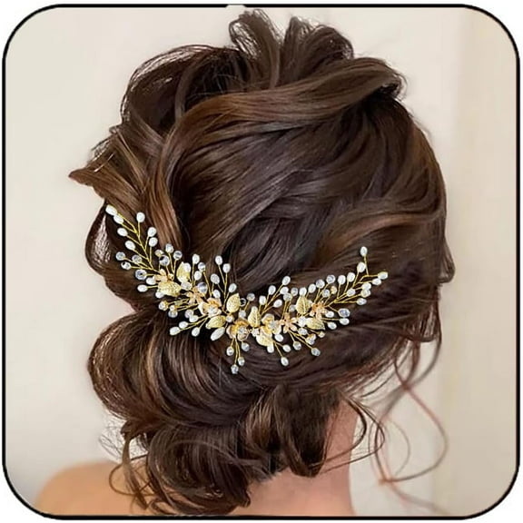 Pearl Bride Wedding Headband Silver Rhinestone Hair Vine Bridal Bead Headpiece Hair Accessories for Women and Girs
