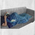thumbnail image 6 of Starry Night Soft Flannel Fleece Blanket, Night Sky with Full Moon Astronomy Theme Dots Stripes Swirls Pattern, Cozy Plush for Indoor and Outdoor Use, 50" x 60", Blue Navy Blue White, by Ambesonne, 6 of 6