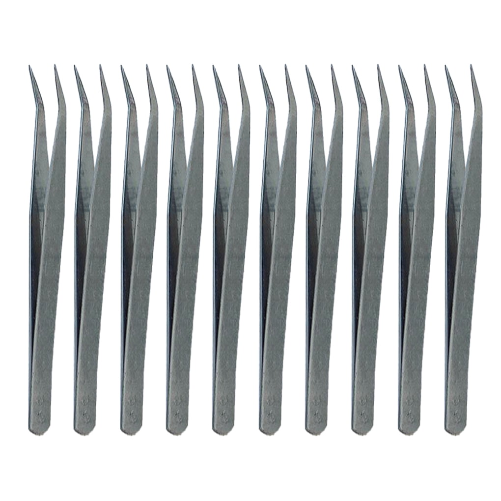 Tssuoun Pack of 10 Tweezers Professional Jewelry Tools Paper Folding