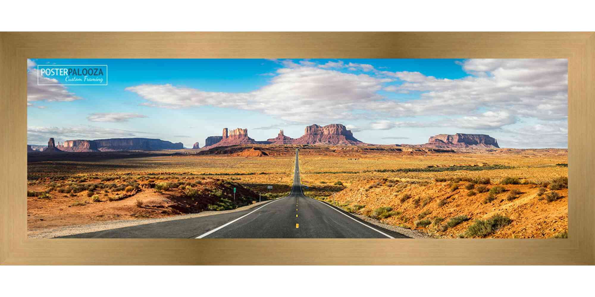 4x10 Gold Bronze Wood Picture Frame - UV Acrylic, Foam Board Backing, Hanging Hardware