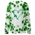 thumbnail image 4 of St.Patricks Day Sweatshirts for Women Long Sleeve Crewneck Pullover Funny Green Graphic Printed Casual Loose Fit Tops (XL, Green), 4 of 5
