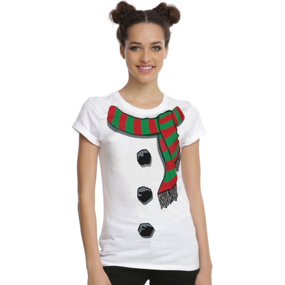 Christmas Frosty Snowman Junior Women's T-Shirt
