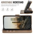 thumbnail image 6 of Case for iPhone 15 6.1" RFID Blocking Protective Purse Case with Magsafe 3-card Slots Kickstand 2 in 1 Detachabl Flip Shockproof Protective Cover,Brown,For iPhone 15, 6 of 7
