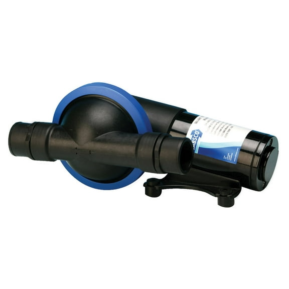 13" Black and Blue Outdoor Marine Jabsco Filterless Waste Pump with Single Diaphragm 12V