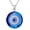 C-blue eye, variant on Blue Evil Eye Protection Necklace Sterling Silver Round Crystal Blue Evil Eye Necklace Good Luck Round Eye Pendant Necklace for Women