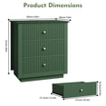 thumbnail image 6 of Modern Nightstand with Charging Station & 3 Drawers, 24 Inch Wide Bedside Table Set of 2 for Bedroom and Living Room, Large Storage End Table with Fluted Design, Green, 6 of 13