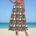 thumbnail image 2 of Vynhevius Women Halloween Print Skirt Elastic Waist A-line Flowy Party Maxi, 2 of 5
