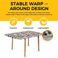 thumbnail image 4 of Spring Gnomes Table Cloths for 5 Foot Rectangle Tables, Botanical Rose Leaves Black Buffalo Plaid Patio Waterproof Elastic Fitted Tablecloths, Washable Rectangular Table Cover for Camping, 4 of 8