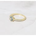 thumbnail image 2 of Aquamarine Anniversary Eternity Band Ring Minimalist Delicate Ring 925 Sterling Silver Yellow Gold Plated Gemstone Jewelry For Women Gift, 2 of 5