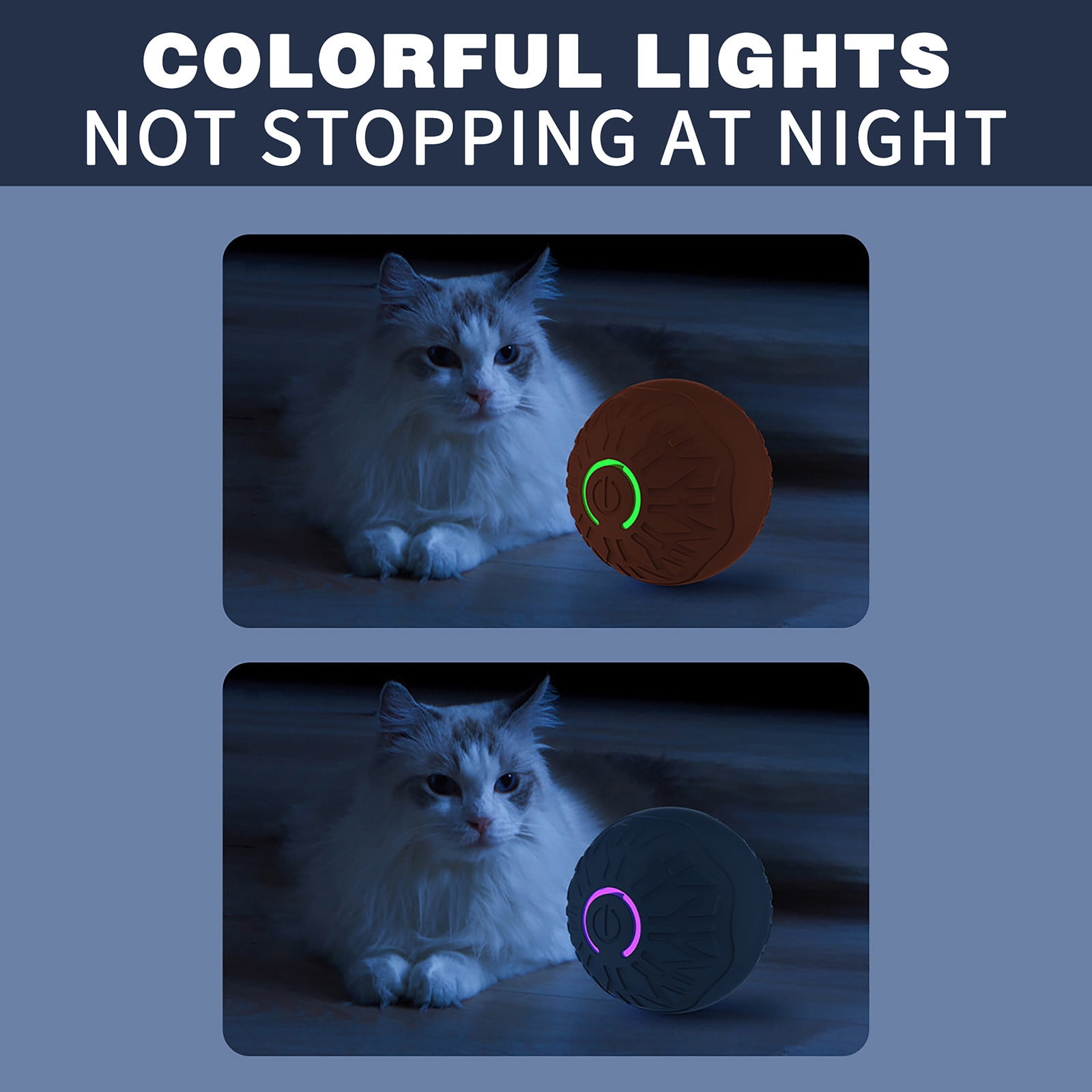 YUNAFFT Vibrating Dog Ball, Interactive Bouncing Shaky Ball Toy for Dogs, Smart Self Rolling Automatic Moving Pet Ball with LED Light for Bored Indoor