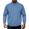 thumbnail image 2 of Bxsruta Mens Athletic Track Jacket Full Zip Workout Jacket Running Workout Sweatshirt Casual Outerwear, 2 of 7