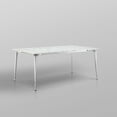 thumbnail image 6 of Nicole Miller Marble Dining Table Maddux White 70-Inch Top Silver Cast Iron Leg, White/Silver, 6 of 9
