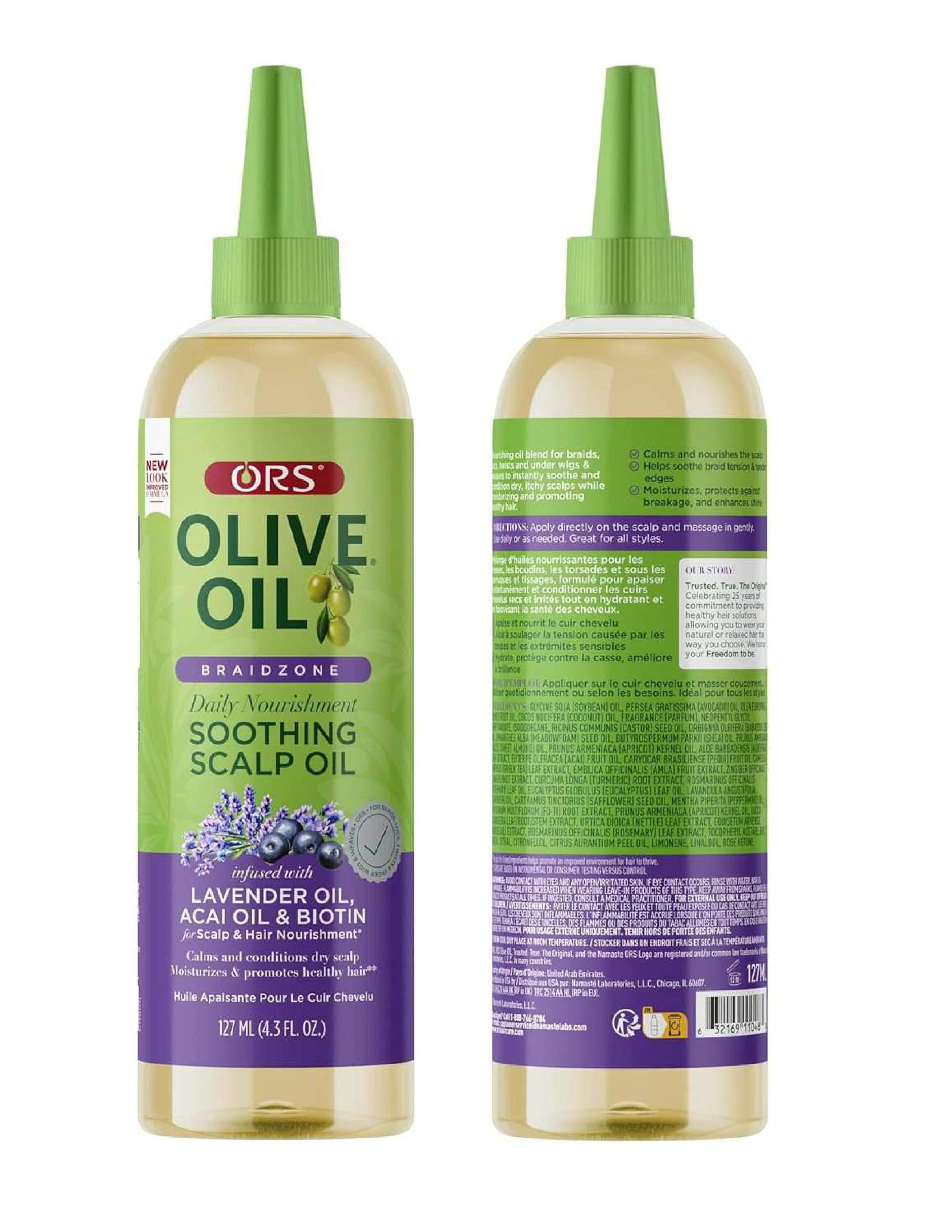 Ors Olive Oil Braidzone Daily Nourishment Soothing Scalp Oil 4.3oz (Pack of 3)