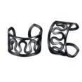 thumbnail image 2 of Pendientes de acero inoxidable con forma de hélice y clip para la oreja shaofei color plata negro, 2 of 4