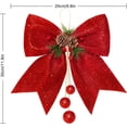 thumbnail image 2 of Lazo de corona de 2 piezas, lazo de Navidad grande, lazo de árbol de Navidad en el árbol de Galan, decoración del hogar de fiesta, 2 of 5