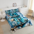 thumbnail image 4 of Erosebridal Nautical Anchor Bedding Full Comforter Set, Summer Beach Starfish Sea Shell Down Comforter, Reversible 3 Pieces, 4 of 8