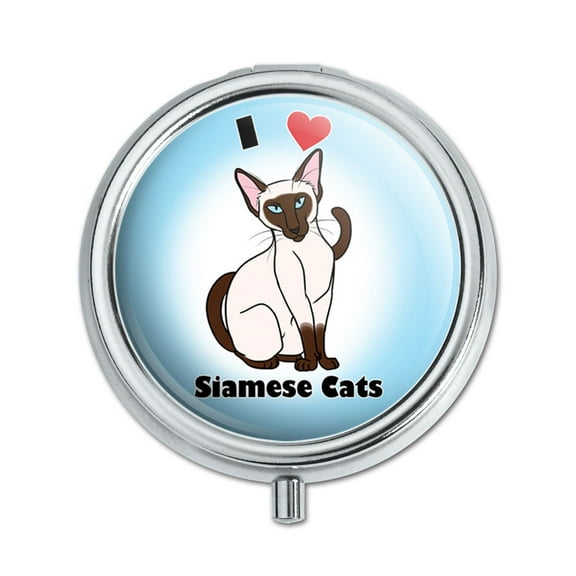 I Heart Love Siamese Cats Pet Pill Box