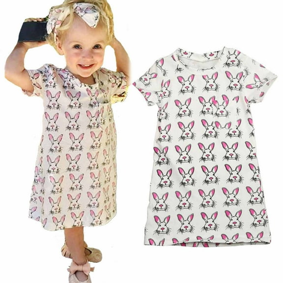 Herrnalise Toddler Baby Girls Dress Spring Easter Bunny Dress Birthday Photo Shoot Clothes
