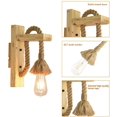 thumbnail image 5 of Aplique de pared LED industrial Aplique decorativo Cuerda de cáñamo de madera Lámparas de pared para Cafe Hotel Restaurante Lámpara E27 Base Edison Bombilla Luz cálida incluida Kuyhfg Bienvenido a Kuyhfg, 5 of 5