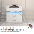 thumbnail image 4 of Sesslife White Nightstand with LED Lights Strips, Bedside Table with Charging Station, Modern End Side Table, Versatile Nightstand with Drawers, Side Table for Home and Office, 4 of 7