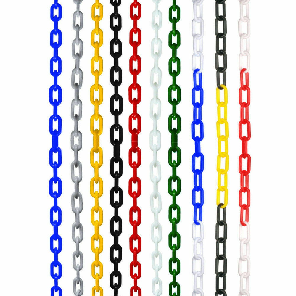 5 Meter x 8mm Dual Colour Plastic Chain Garden Fence Barrier Health & Safety 