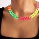 thumbnail image 4 of Collares de cadena de eslabones de resina de colores, Collar Punk acrílico de Color caramelo para mujeres y niñas, joyería, 2 uds., 4 of 5