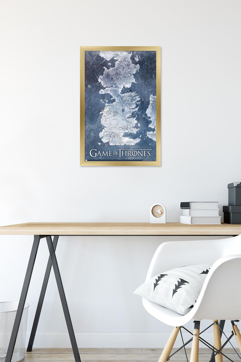 Game of Thrones - Winter Map Wall Poster, 14.725" x 22.375" Framed