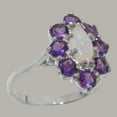 thumbnail image 2 of LBG British Made 925 Sterling Silver ring with Natural Opal & Amethyst Womens Statement Ring - 33 size options - Size 11.25, 2 of 6