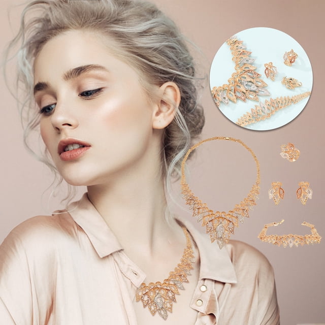 Conjunto de joyería de moda para damas, 5 piezas, accesorios, joyas de oro, 5 piezas