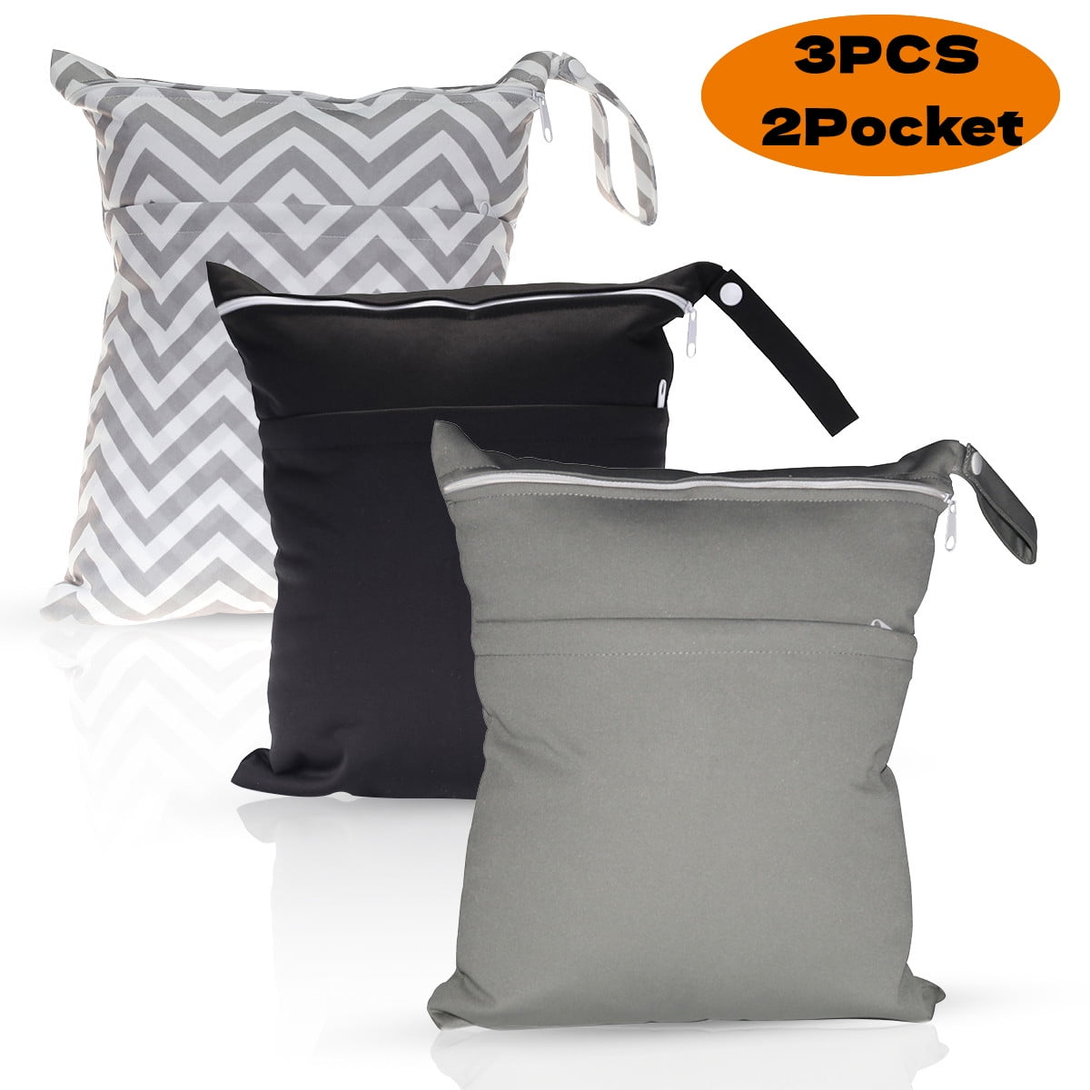 Wet Dry Bags for Baby Cloth Diapers, Travel, Swimsuit, Beach, Pool, Gym