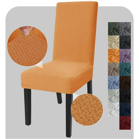 Stretch Chair Covers For Dining Chairs, Orange Dining Room Chair Covers With Arms
