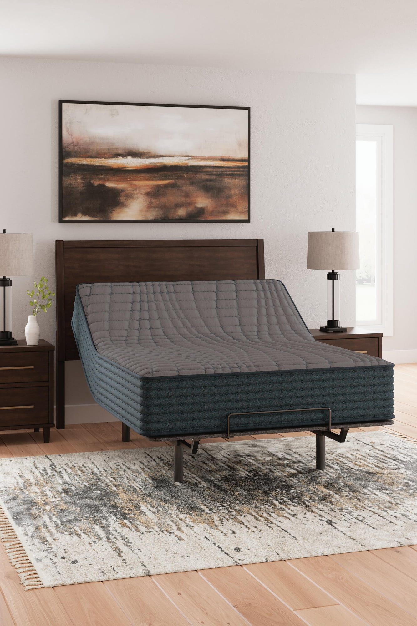 Signature Design by Ashley 12-inch Gray 1200 Series Charcoal-Infused Gel Memory Foam Hybrid Firm King Mattress