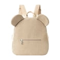 thumbnail image 2 of Teddy Bear Soft Fuzzy Corduroy Knapsack, Cute 3D Bear , Mini Animal Travel Bookbag for Outings, Shopping & Daily Use(Khaki), 2 of 7