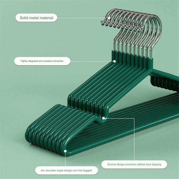 Clothes Hangers with Non-Slip Design, Traceless Clothes Racks, Sturdy Heavy Duty Coat Hangers Black