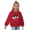 thumbnail image 1 of Chandail en Molleton à Col Rond pour Filles, Automne et Hiver, Imprimé Cœur, Manches Longues, Rouge 3-4 Ans, 1 of 4