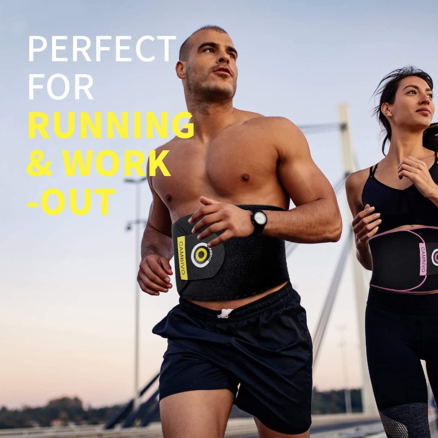 Sweat Belt for Workout Running Gym Exercise CAMBIVO Waist Trimmer for Women 