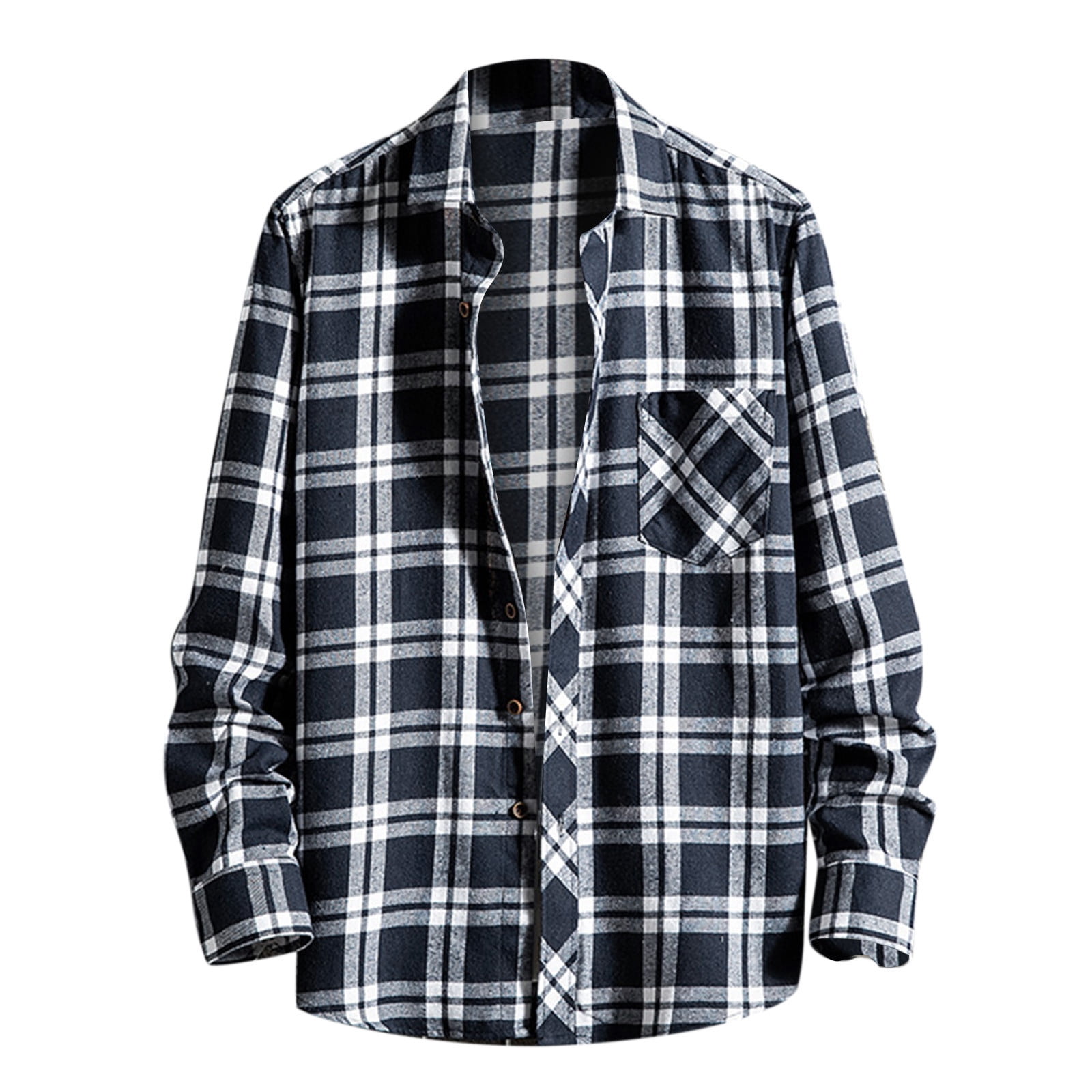 Larisalt Mens Shirts,Mens Flannel Shirts Long Sleeve Pearl Snap Buttons